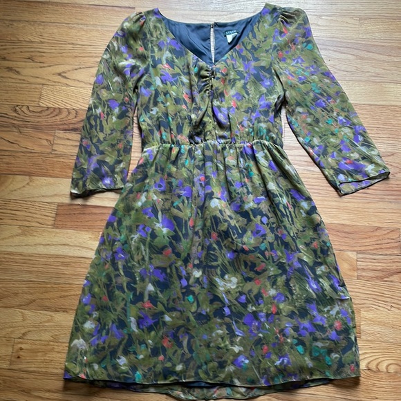 J.Crew Silk Abstract Print Dress - Picture 1 of 5